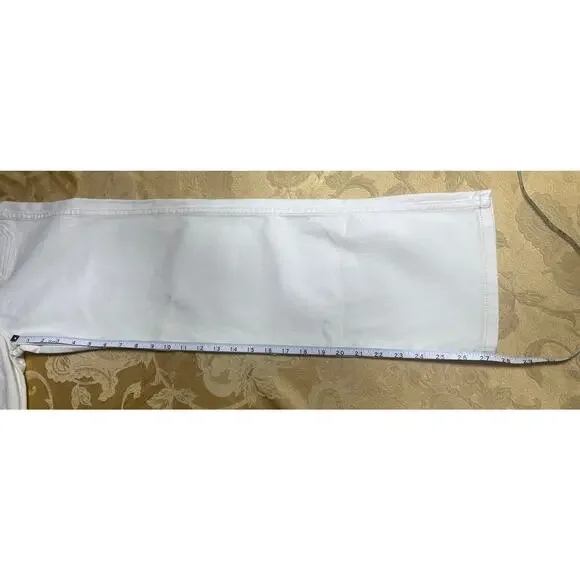 Reformation Size 23 Womens Jeans White Alyssa Stretch HighRise Wide Leg Cropped - Picture 12 of 12